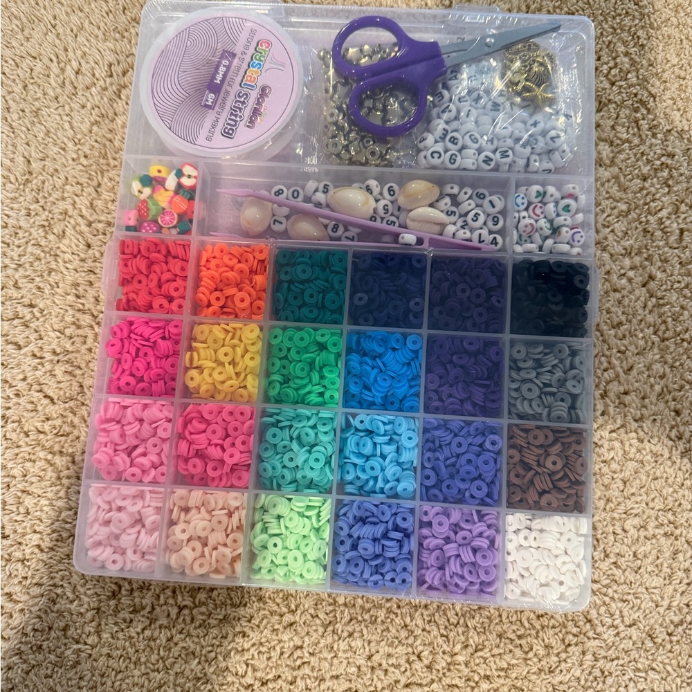 Colorful Bead Jewelry Making Kit with Alphabet Beads
